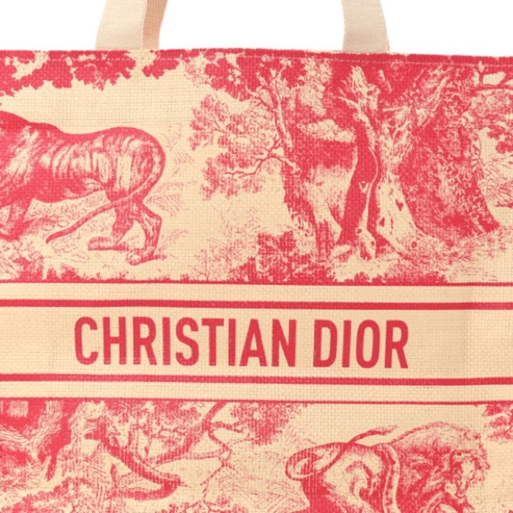 Christian Dior Straw Dioriviera Wardujuy Tote Bag Novelty VIP Gift Bag PINK - Picture 2 of 12